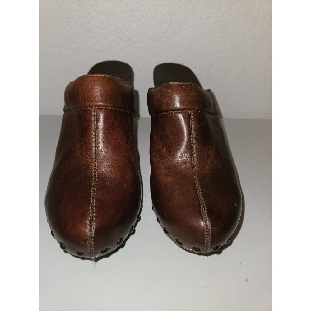 Dansko Rae Brown Leather Studded Clogs Mules Heels Womens Size 37, US 6.5-7 - Picture 8 of 12